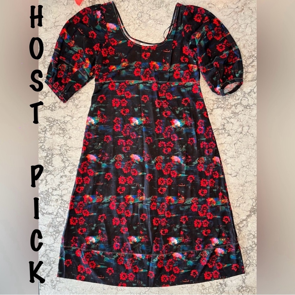 Rachel Comey Black & Red Floral Dress Size 10